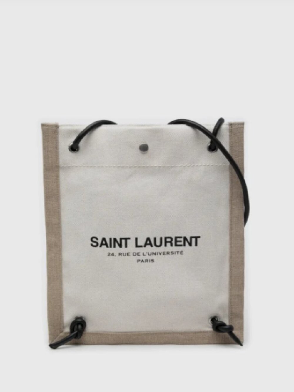 Authentic Saint Laurent Canvas Universite Flat Convertible Crossbody Bag